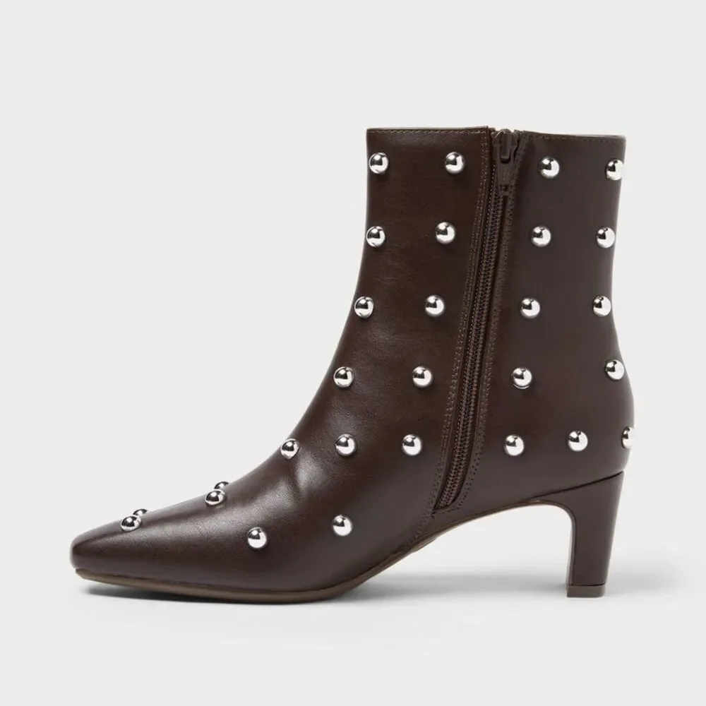 Women’s Tigris Low Shaft Heeled Boots with Memory Foam Insole – Dark Brown 6